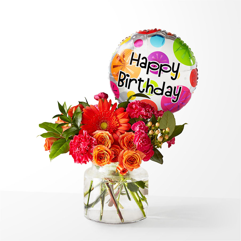 Fiesta Bouquet with Birthday Balloon – Southern Utah Floral, Washington UT