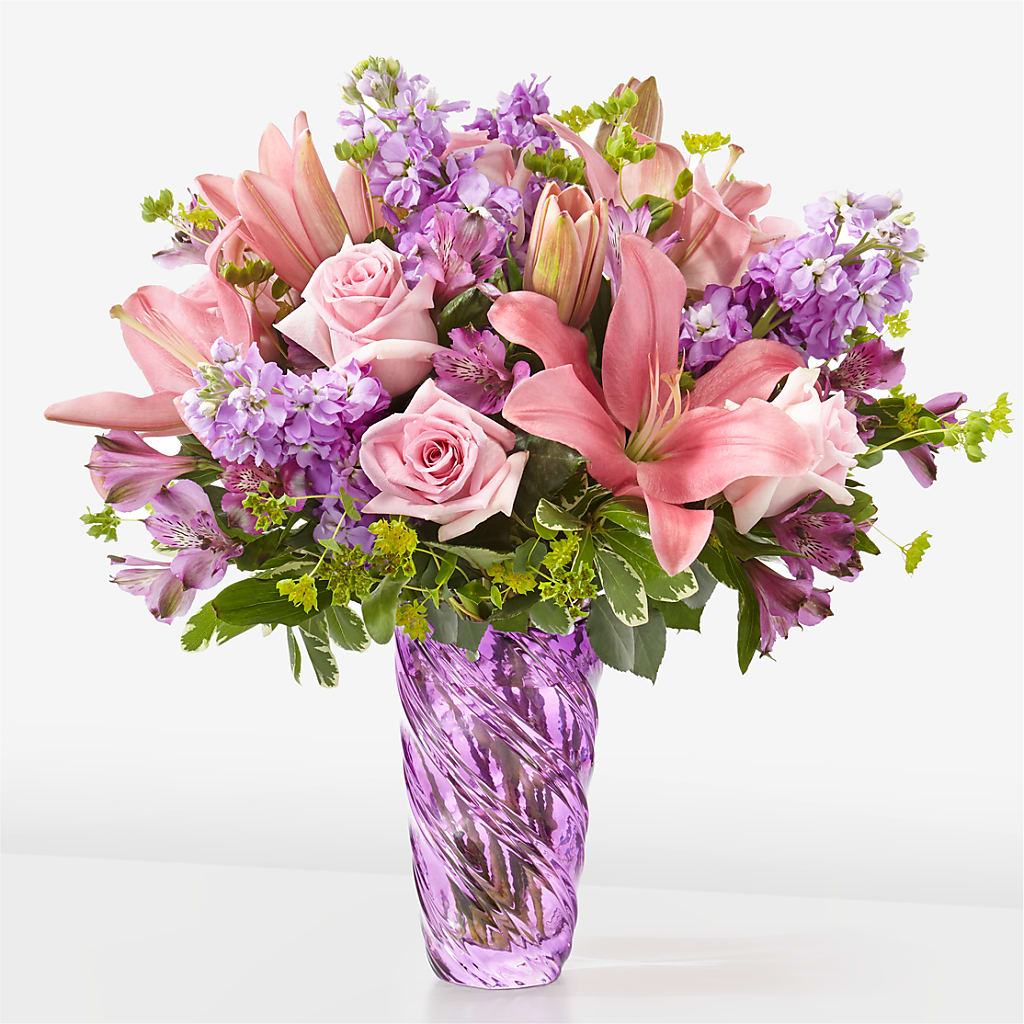 Precious Petals Bouquet with Luxe Swirl Vase – Southern Utah Floral, Washington UT
