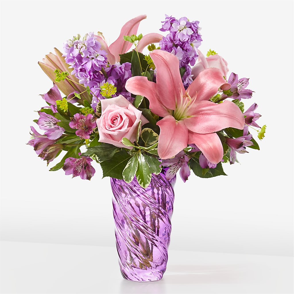 Precious Petals Bouquet with Luxe Swirl Vase – Southern Utah Floral, Washington UT