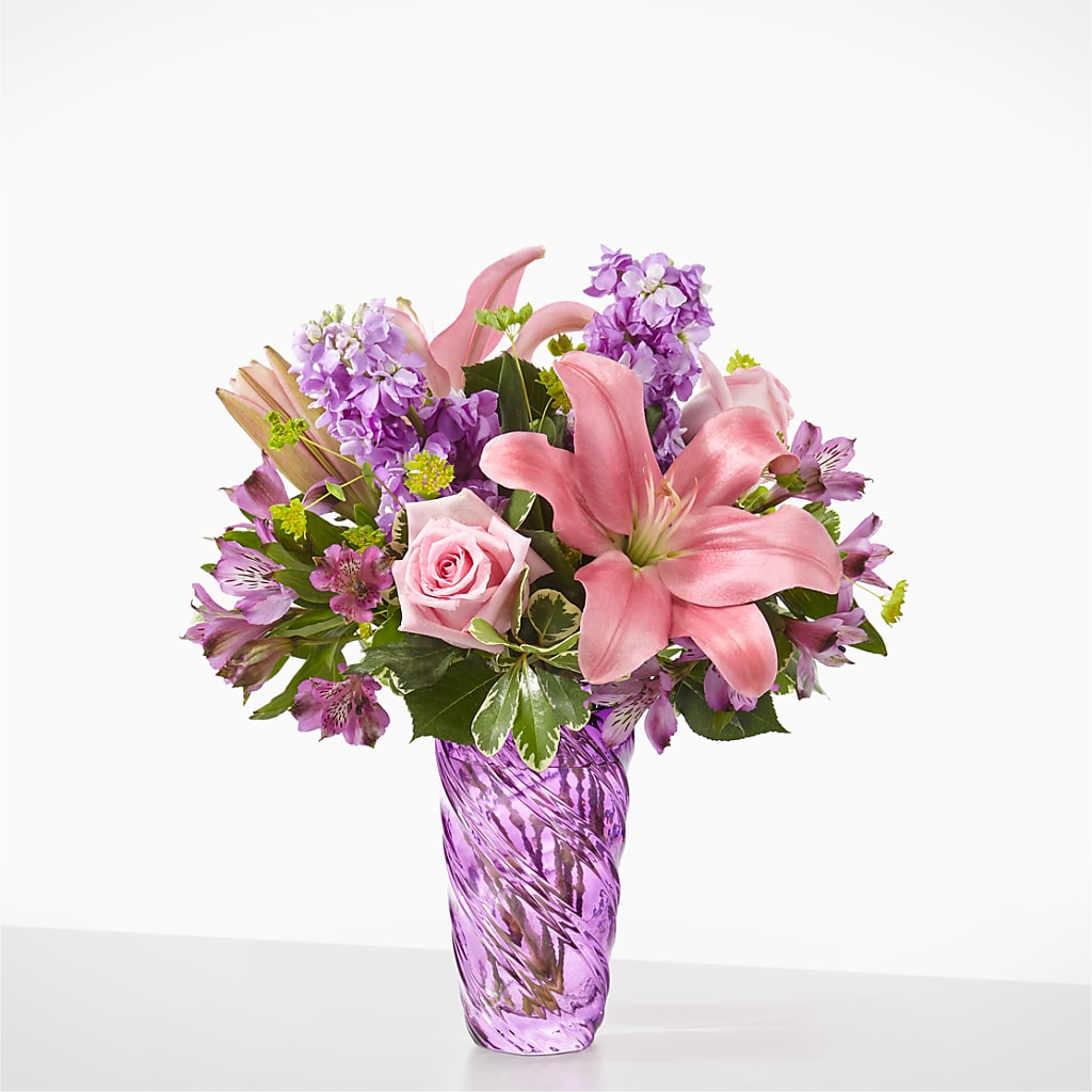 Precious Petals Bouquet with Luxe Swirl Vase – Southern Utah Floral, Washington UT