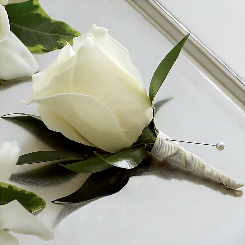 White Rose Boutonniere – Southern Utah Floral, Washington UT