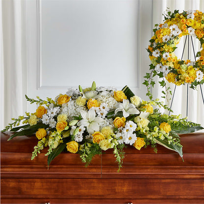 Golden Harmony Casket Spray –  Southern Utah Floral, Washington UT