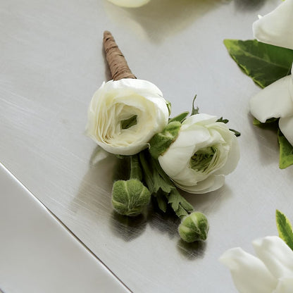 White Ranunculus Boutonniere –  Southern Utah Floral, Washington UT