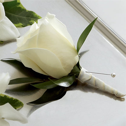 White Rose Boutonniere –  Southern Utah Floral, Washington UT